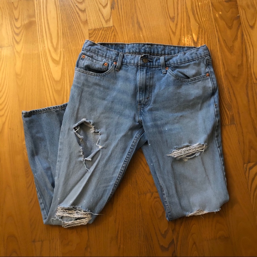 Levi's 511 Vintage High Waisted Distressed Jeans